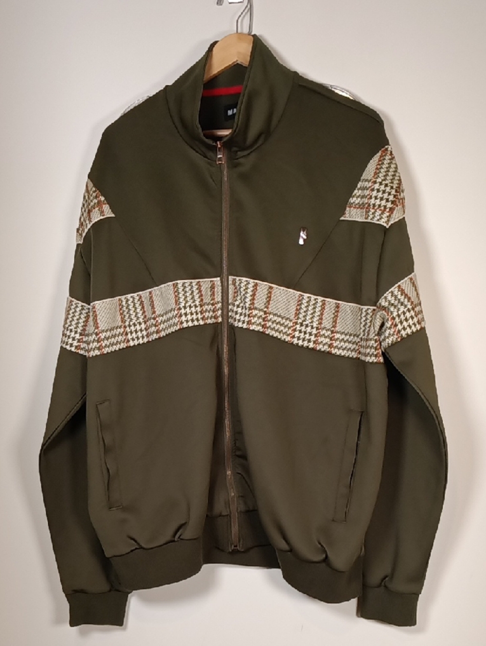 Makobi 2-Piece Olive polyplaid Track Suit Bomber & Pants Size 3X